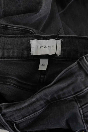 Jean slim Frame Le skinny de Jeanne Gris en Coton - élasthanne