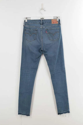 Jean slim Levi's 711 Skinny Bleu en Coton