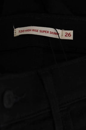 Jean slim Levi's 720 high rise skinny Noir en Coton