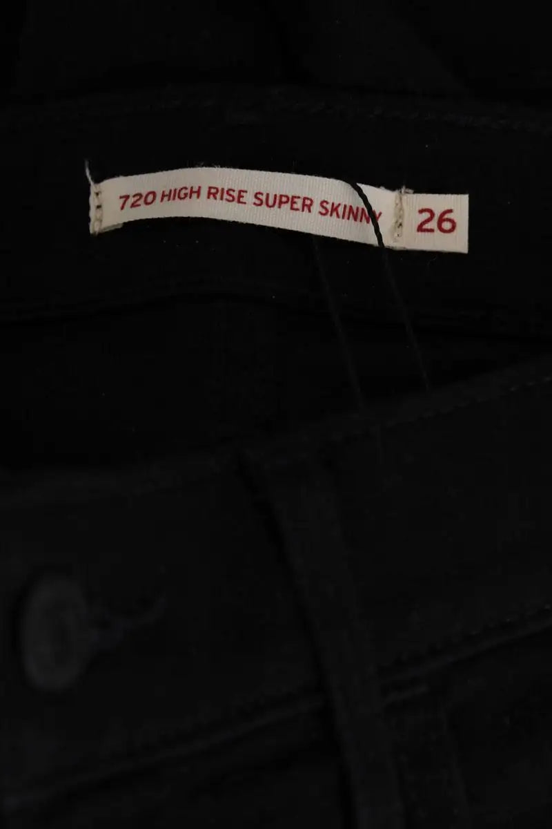 Jean slim Levi's 720 high rise skinny Noir en Coton