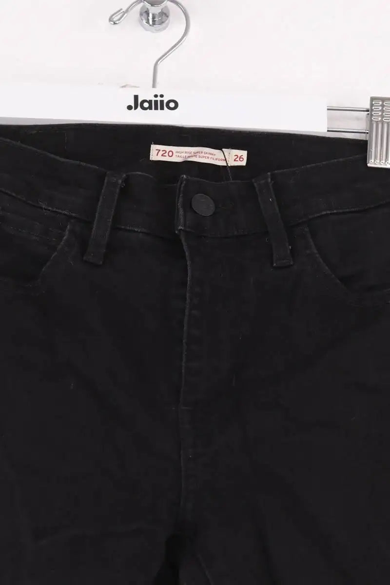 Jean slim Levi's 720 high rise skinny Noir en Coton