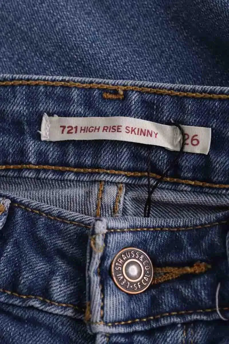 Jean slim Levi's 721 Bleu en Coton