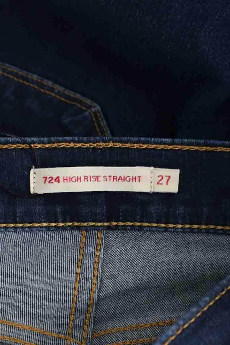 Jean slim Levi's 724 high rise straight Bleu en Coton