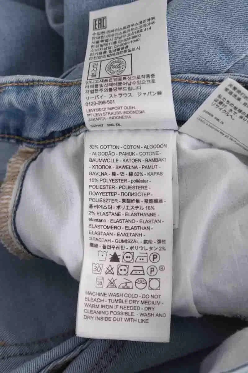 Jean slim Levi's 725 Bleu en Coton