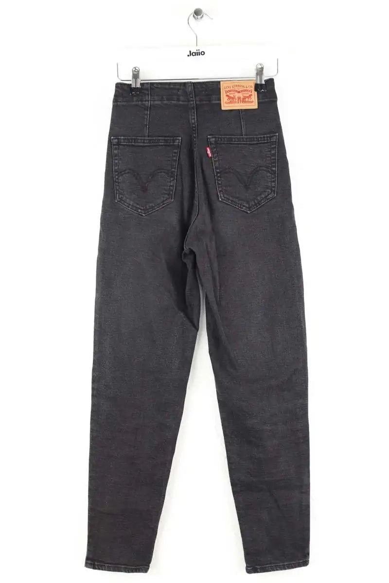 Jean slim Levi's High Waisted Taper Noir en Coton - élasthanne