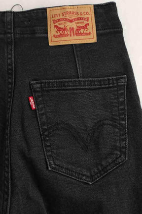 Jean slim Levi's High Waisted Taper Noir en Coton - élasthanne
