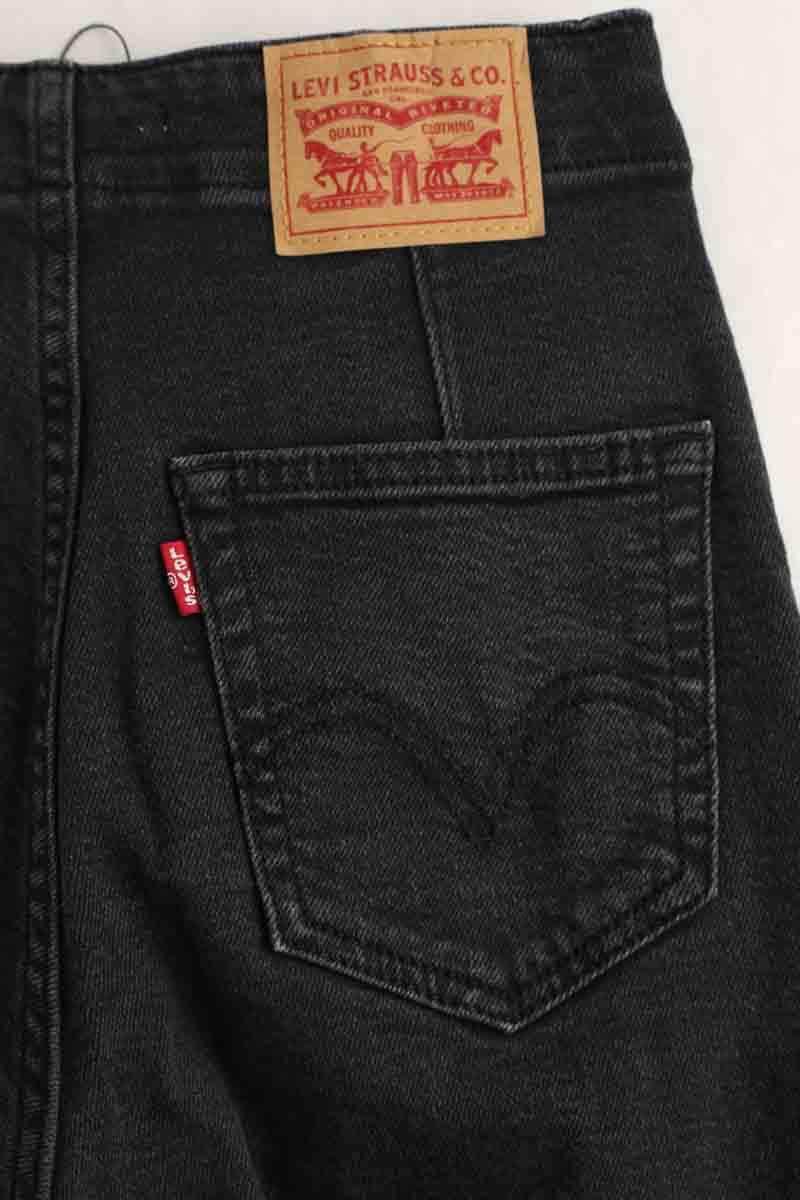 Jean slim Levi's High Waisted Taper Noir en Coton - élasthanne