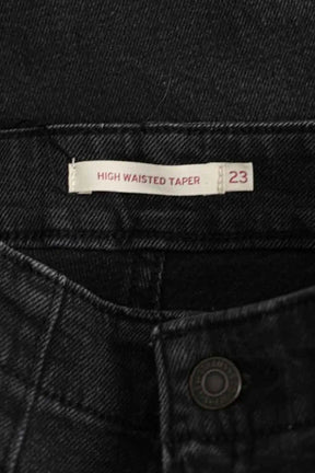 Jean slim Levi's High Waisted Taper Noir en Coton - élasthanne