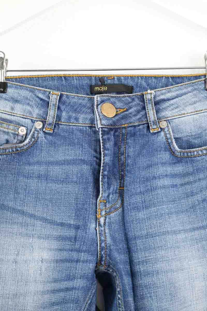 Jean slim Maje Bleu en Coton