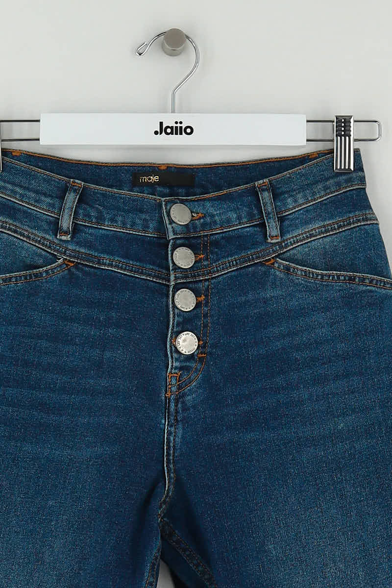 Jean slim Maje Bleu en Coton