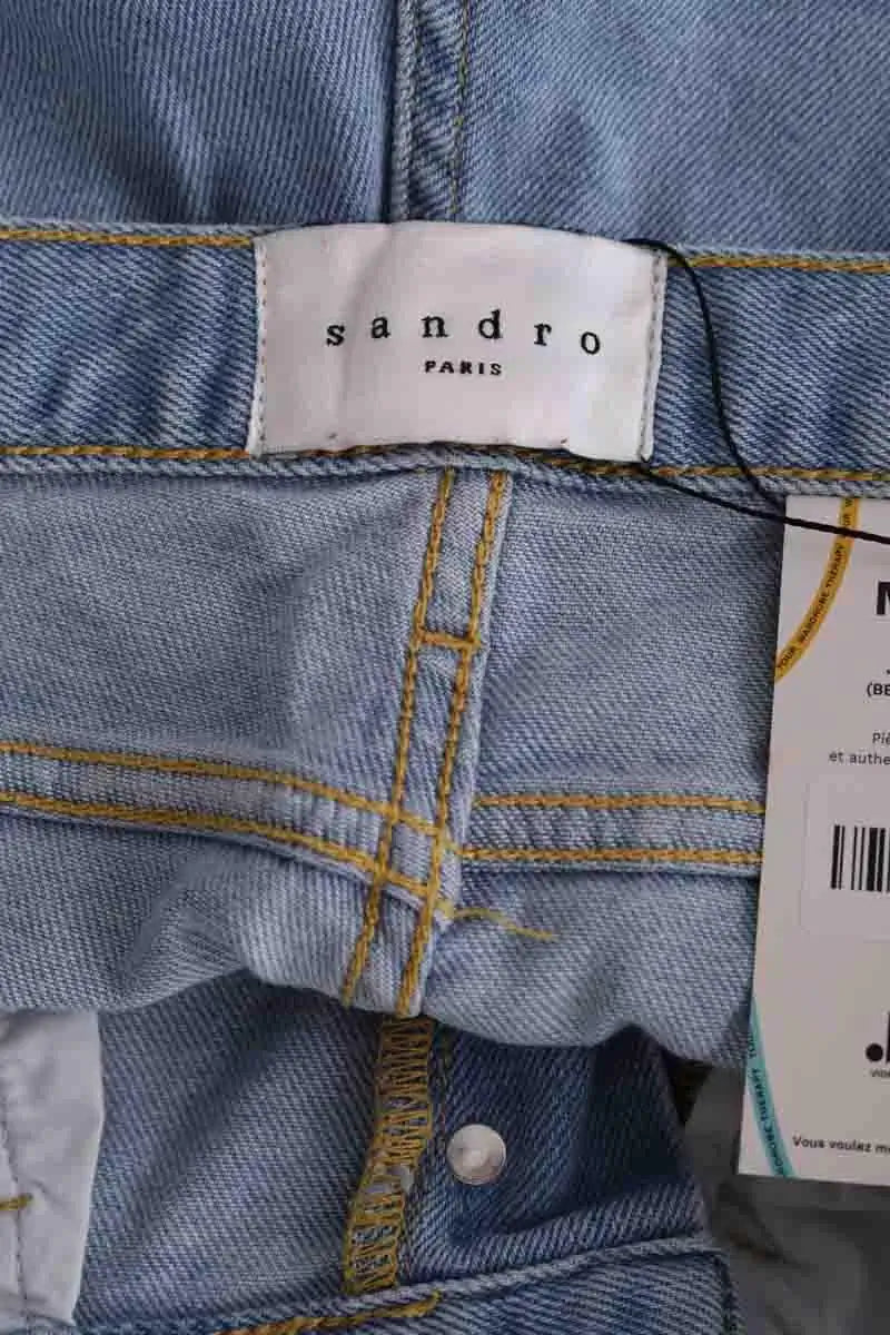 Jean slim Sandro Bleu en Coton