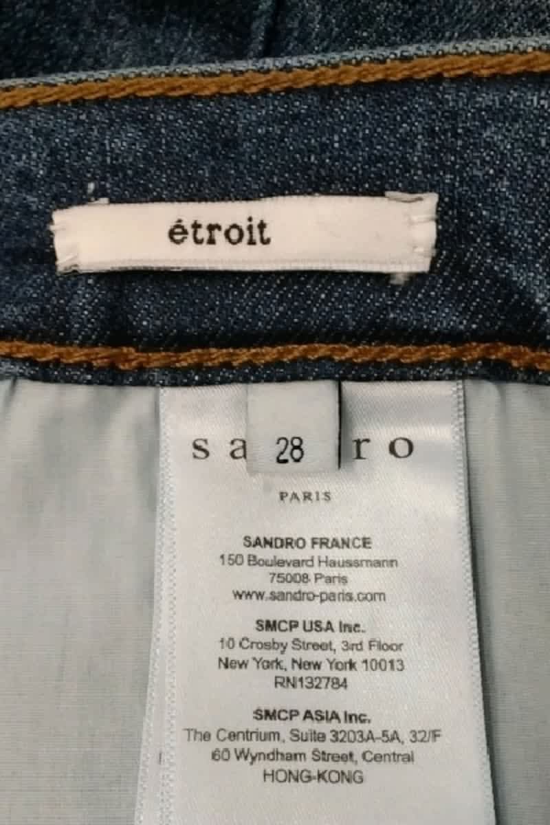 Jean slim Sandro Bleu en Coton