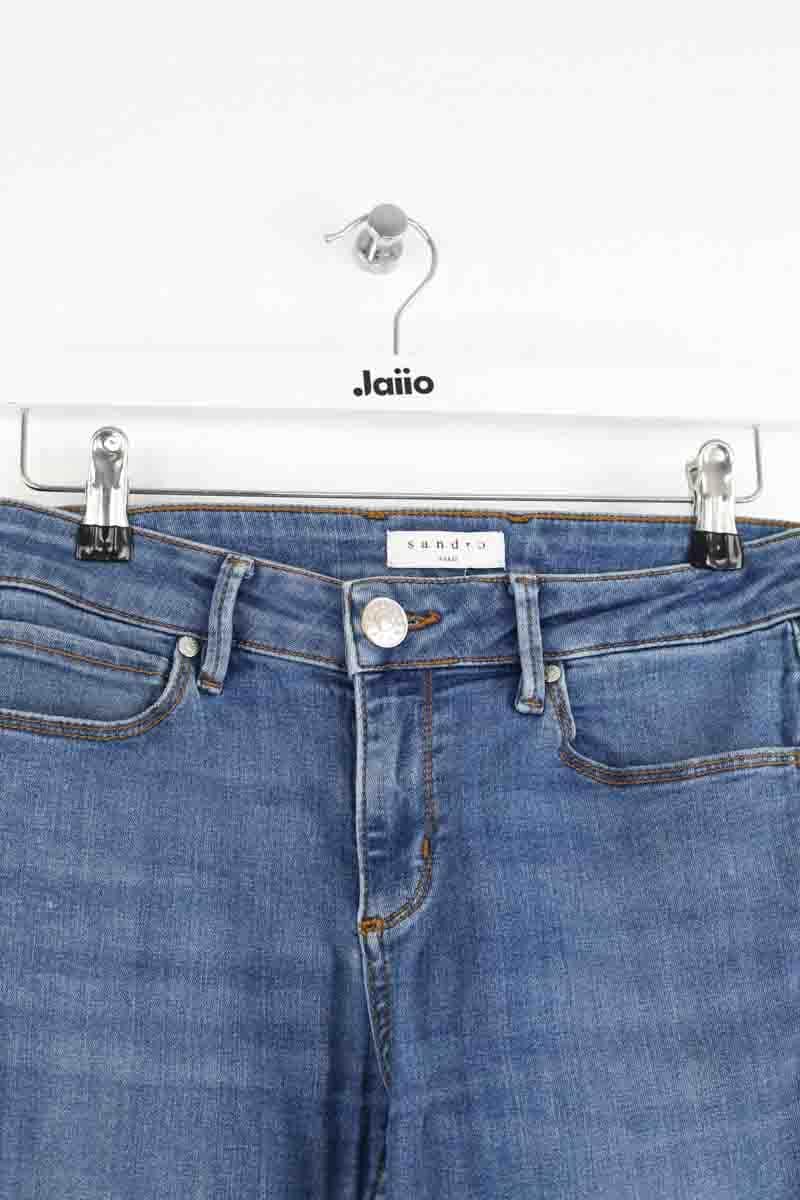 Jean slim Sandro Bleu en Coton