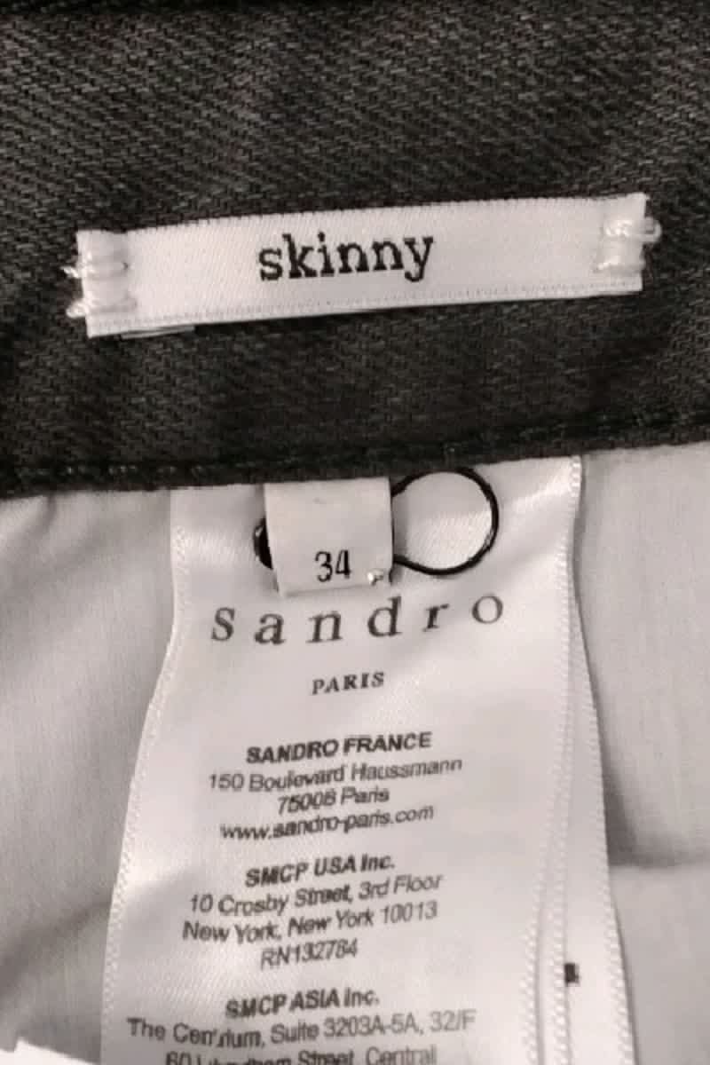 Jean slim Sandro Gris en Coton