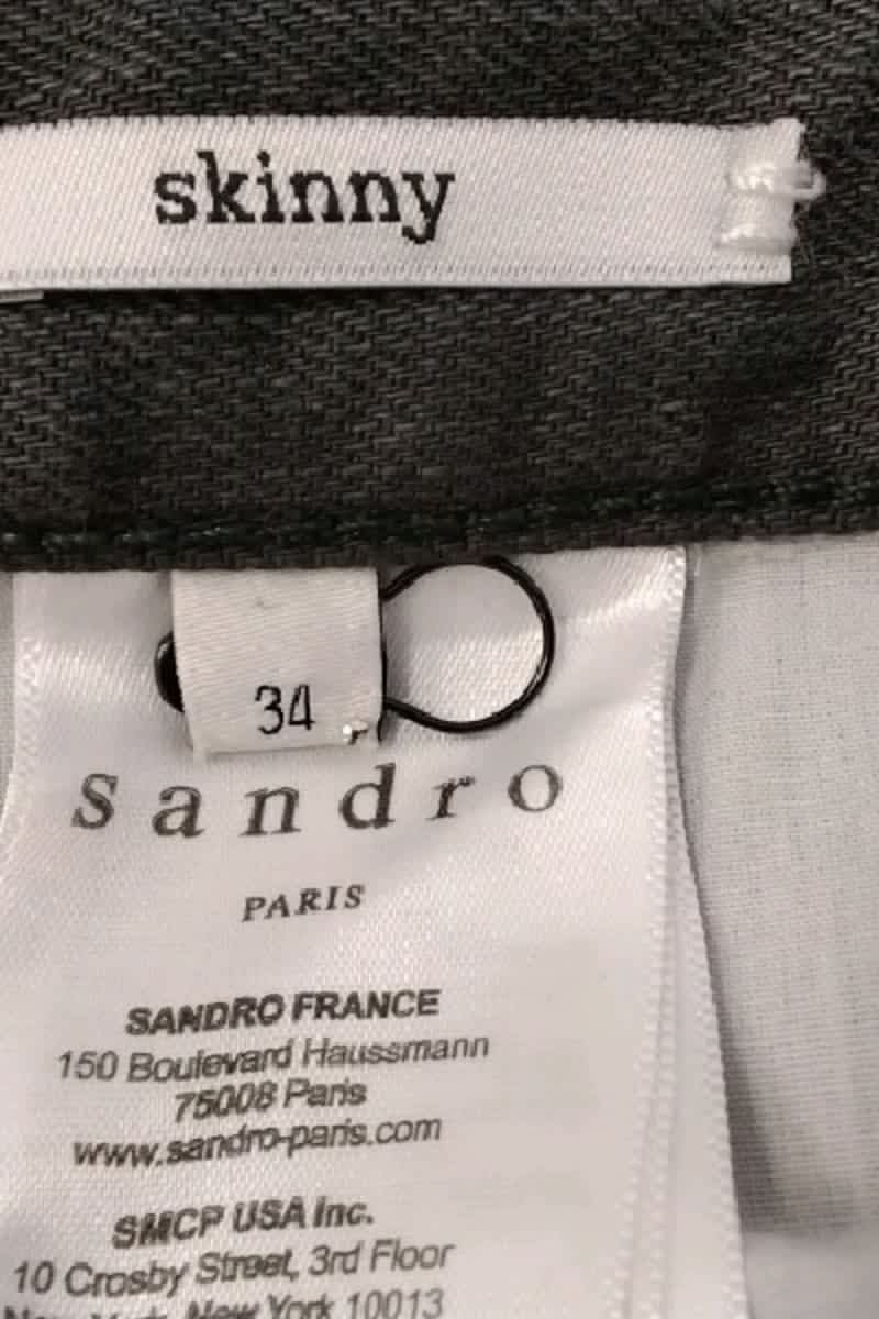 Jean slim Sandro Gris en Coton