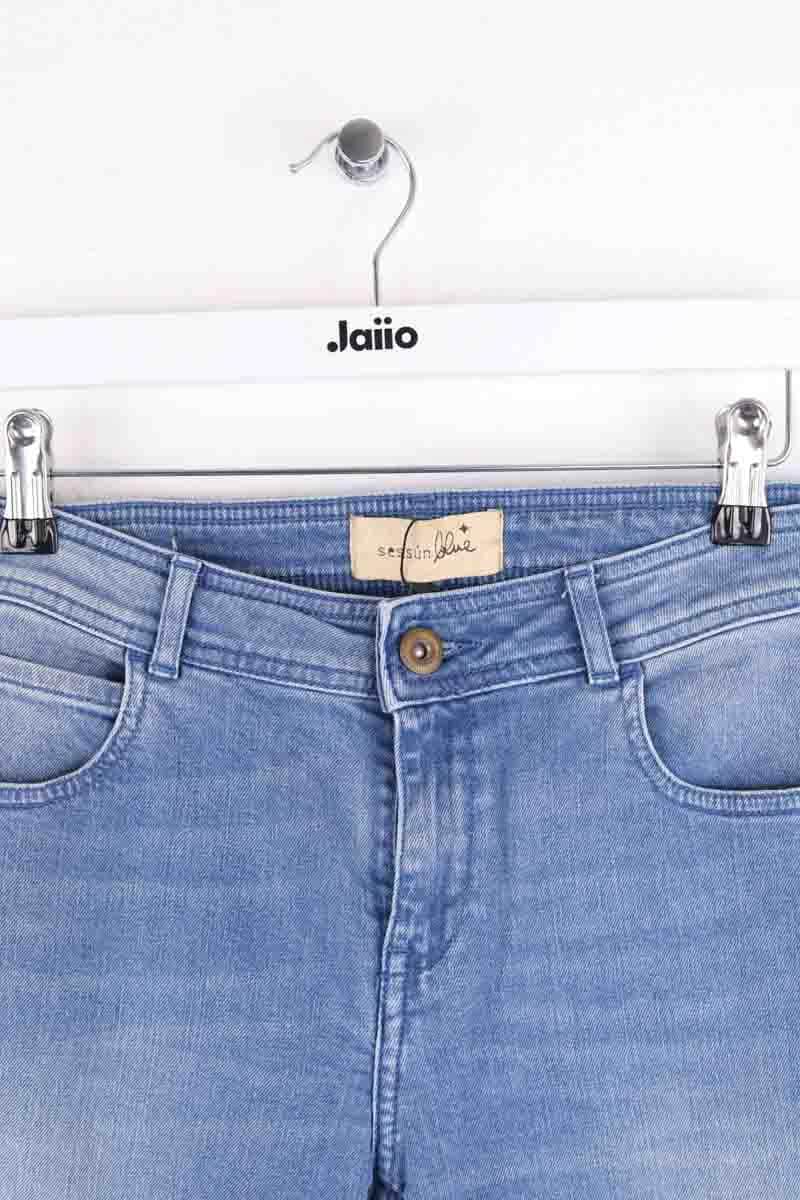 Jean slim Sessun Bleu en Coton