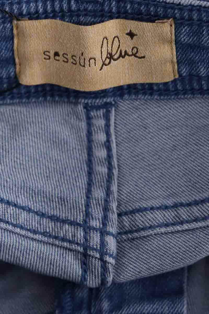 Jean slim Sessun Bleu en Coton