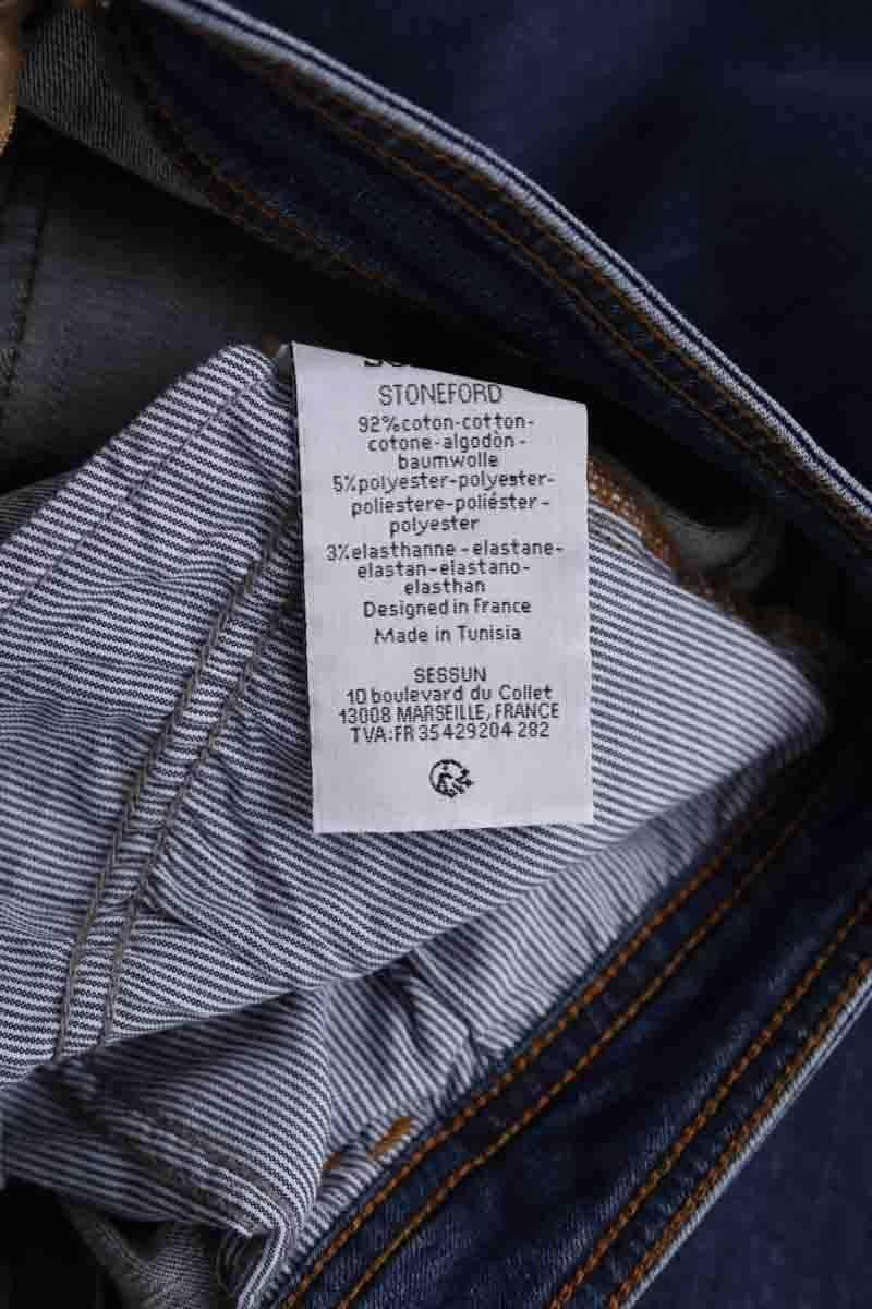 Jean slim Sessun Marine en Coton