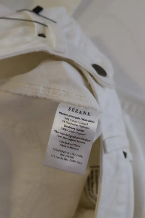 Jean slim Sézane Blanc en Coton