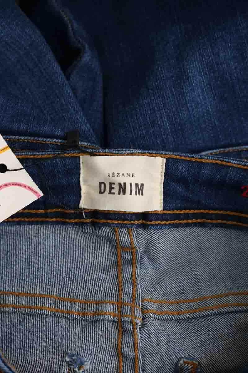 Jean slim Sézane Bleu en Coton