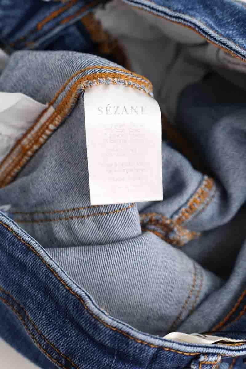 Jean slim Sézane Bleu en Coton