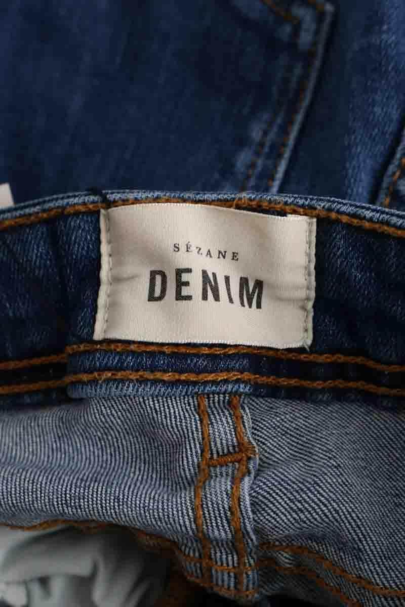 Jean slim Sézane Bleu en Coton