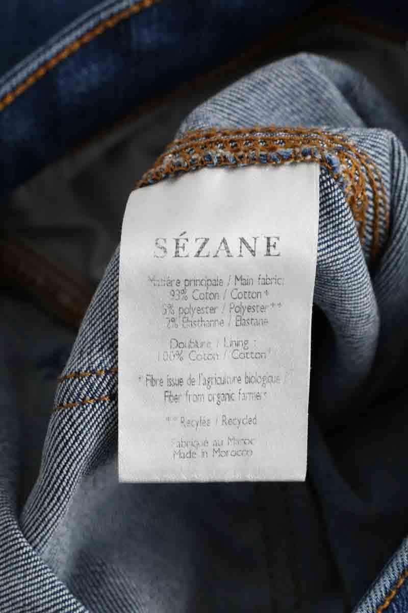 Jean slim Sézane Bleu en Coton
