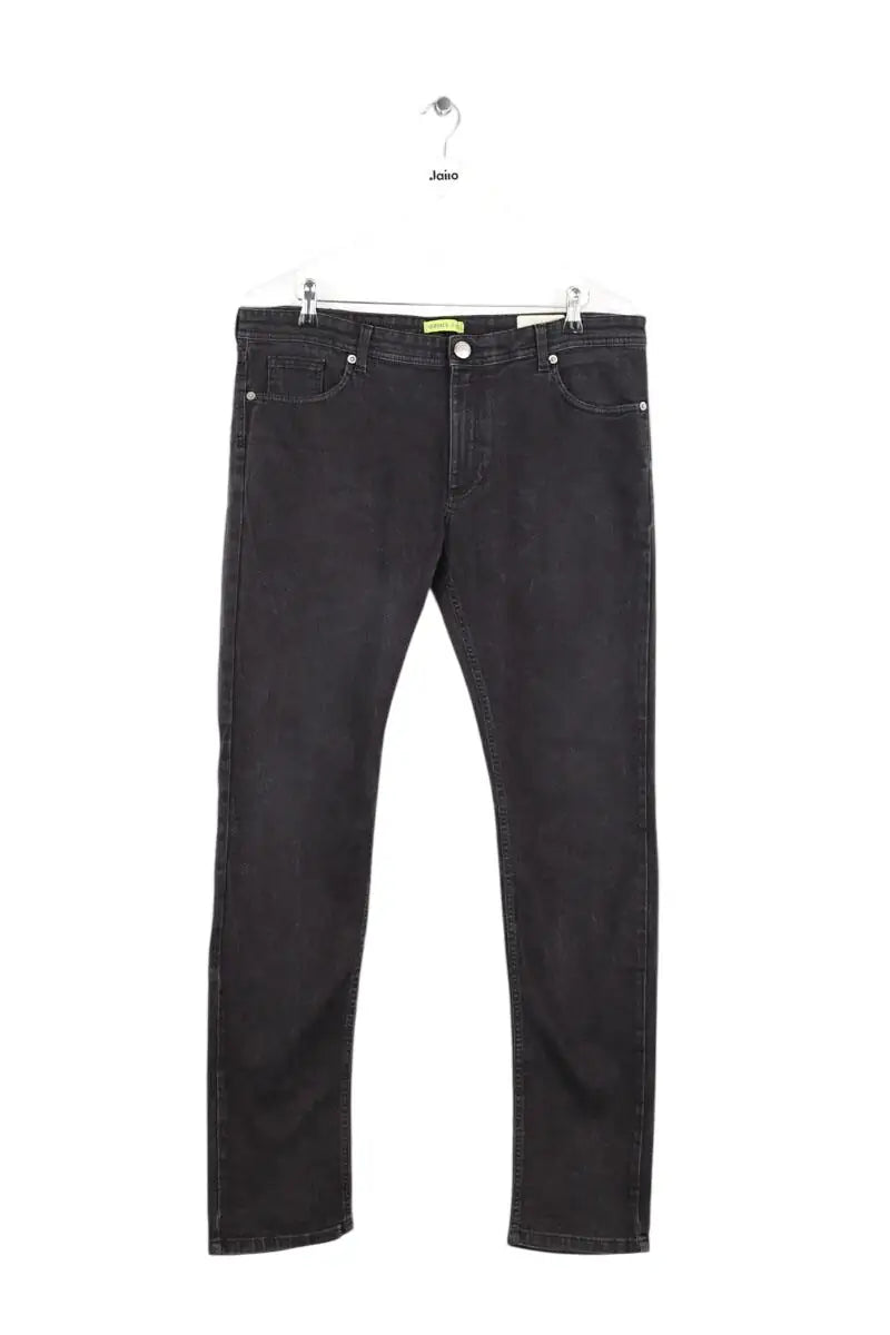Jean slim Versace Anthracite en Coton, taille L - Seconde Main