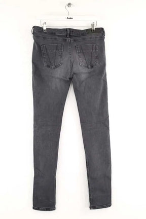 Jean slim Victoria Beckham Gris en Coton