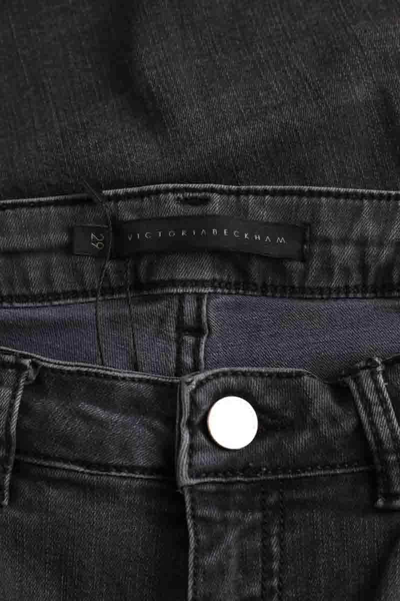 Jean slim Victoria Beckham Gris en Coton