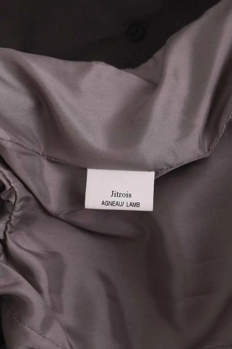 Manteau Jitrois Anthracite en Cuir