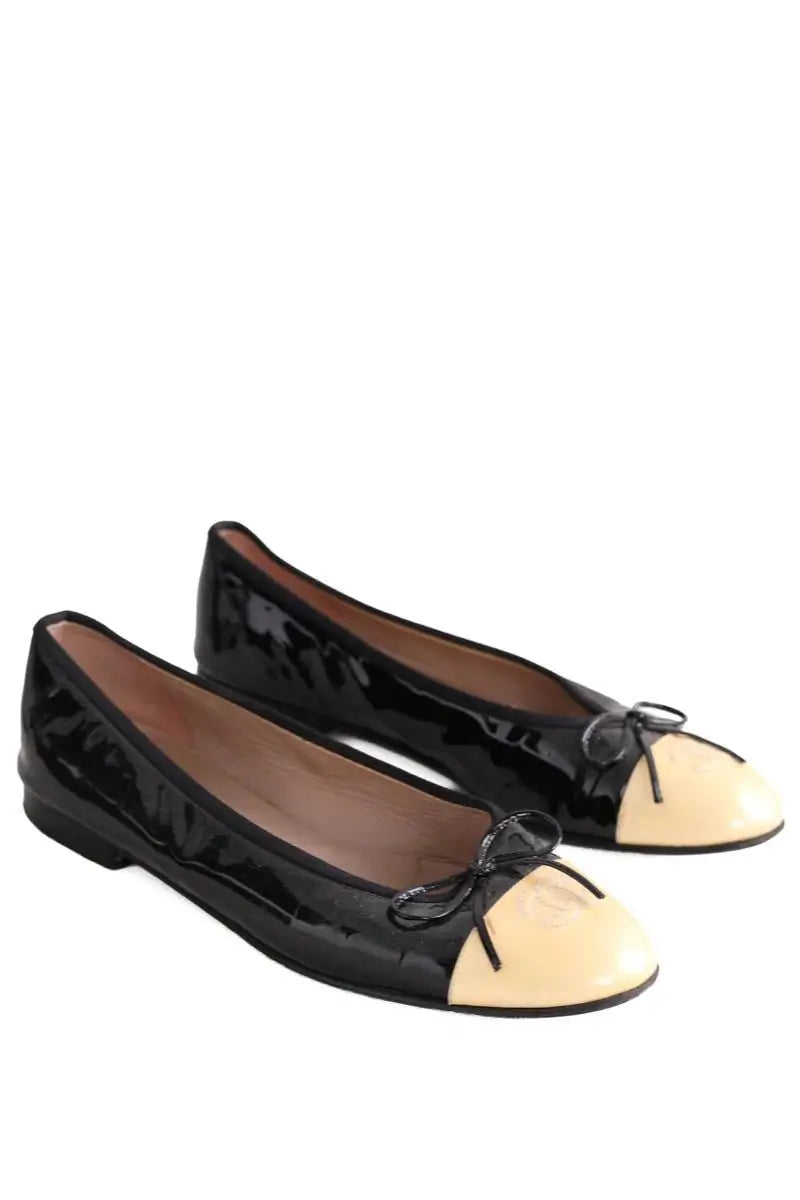 Ballerines Chanel Noir en Cuir