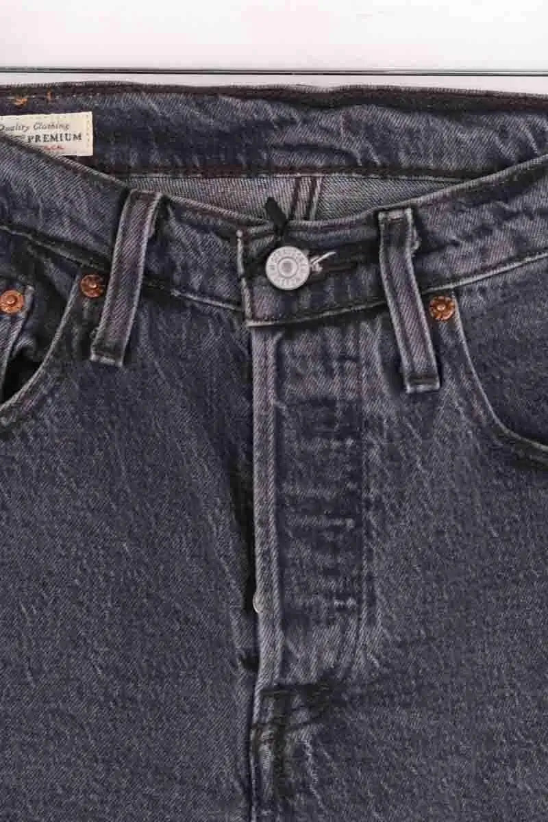 Jean droit Levi's 501 Gris en Coton