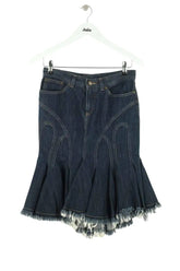 Jupe Alexander McQueen Bleu en Coton, taille M - Seconde Main