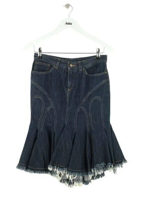 Jupe Alexander McQueen Bleu en Coton, taille M - Seconde Main