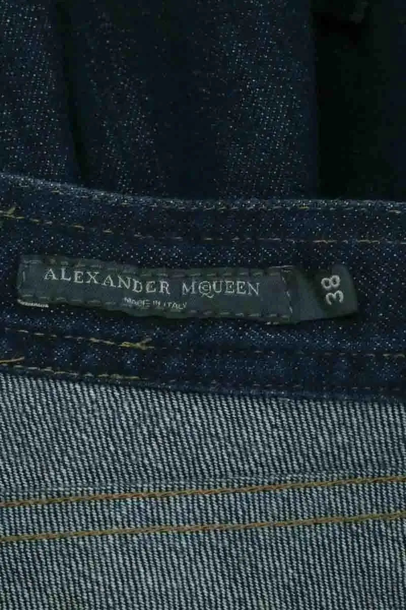 Jupe Alexander McQueen Bleu en Coton