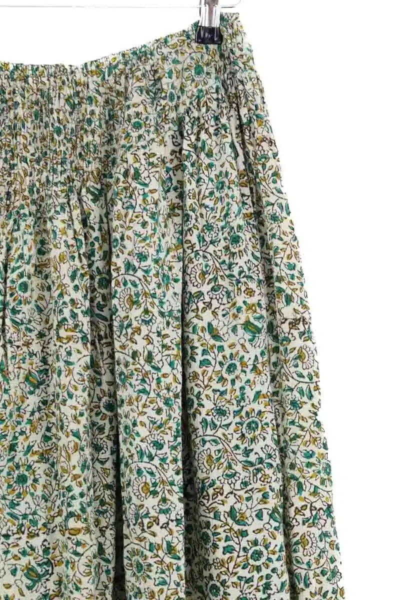 Jupe Antik Batik Vert en Coton