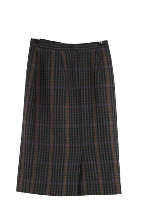 Jupe Burberry Vert en Laine, taille L - Seconde Main