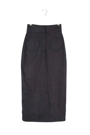 Jupe Destree Takashi denim jupe crayon avec poches circulaires Bleu en Denim, taille XS - Seconde Main