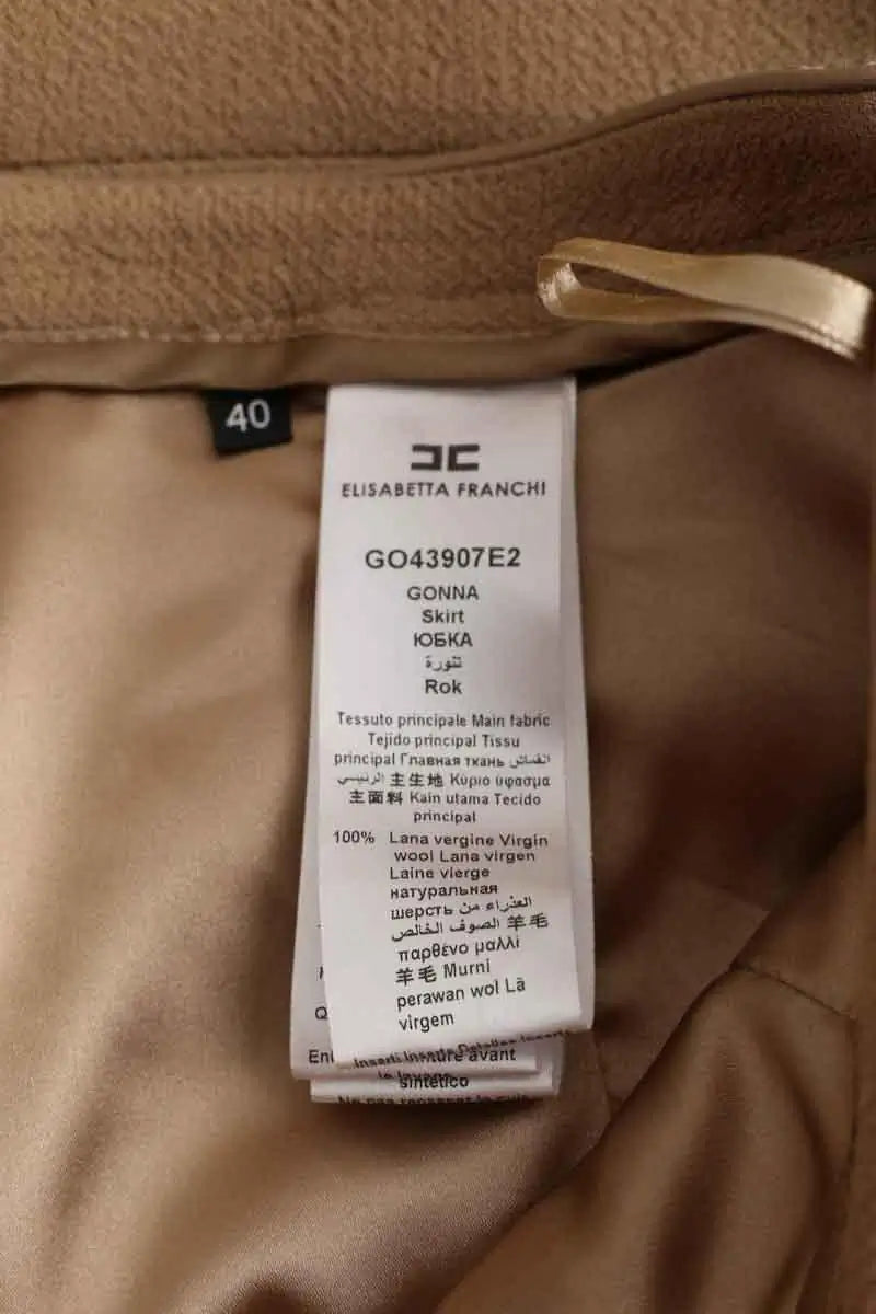 Jupe Elisabetta Franchi Camel en Laine