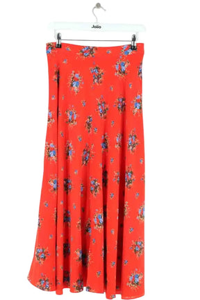 Jupe Ganni Rouge en Soie, taille S - Seconde Main
