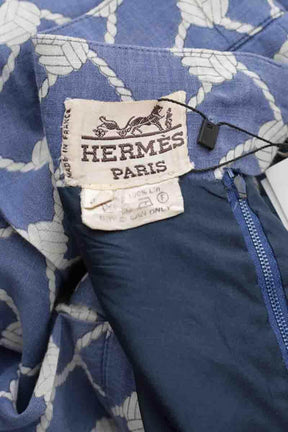 Jupe Hermès Bleu en Lin