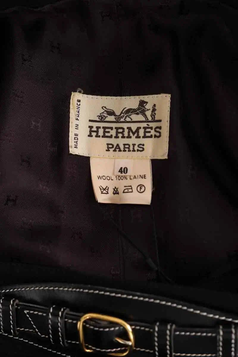 Jupe Hermès Noir en Laine