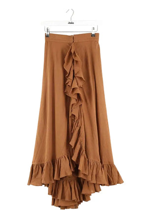 Jupe Laurence Bras Marron en Coton, taille XS - Seconde Main
