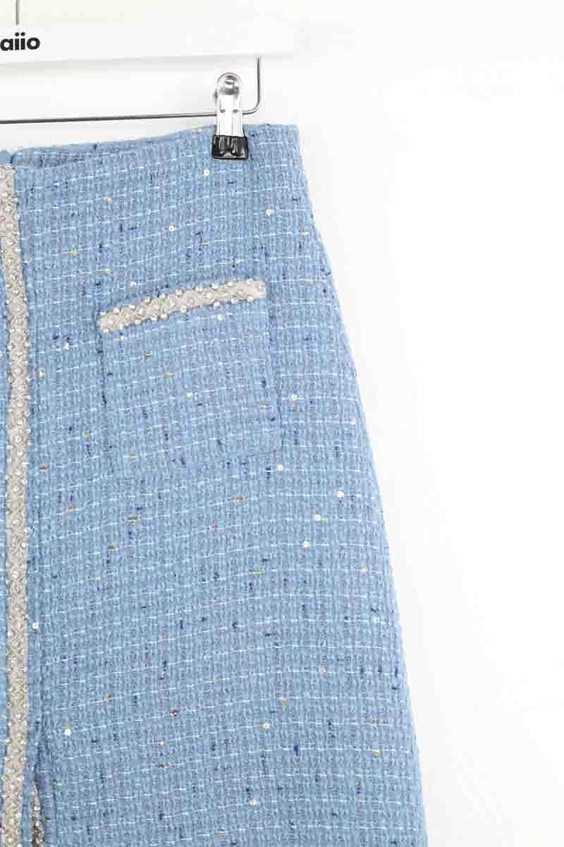 Jupe Maje Jilya Bleu en Polyester