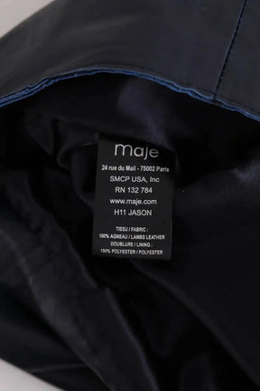 Jupe Maje Marine en Cuir