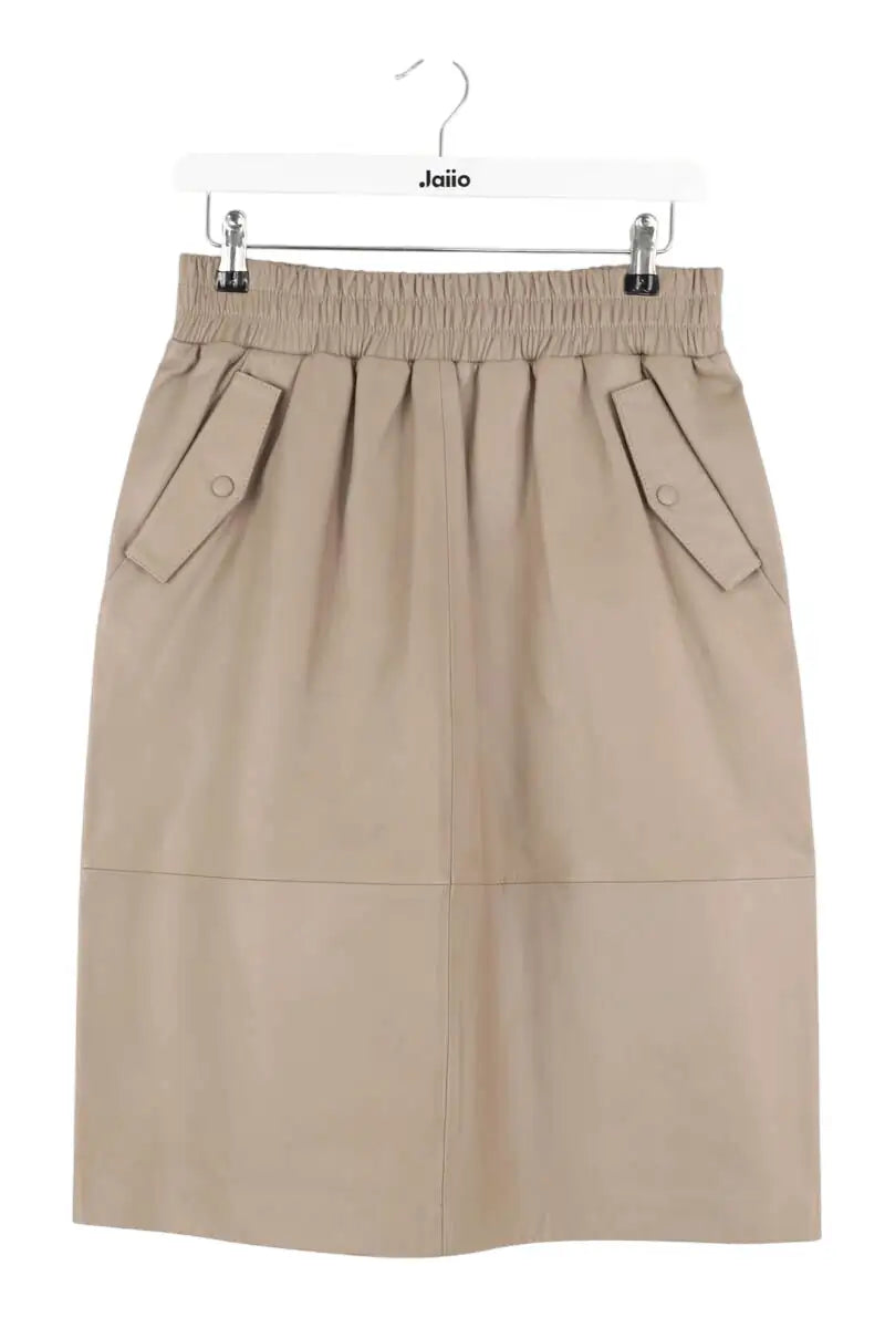 Jupe Max & Moi Beige en Cuir, taille L - Seconde Main