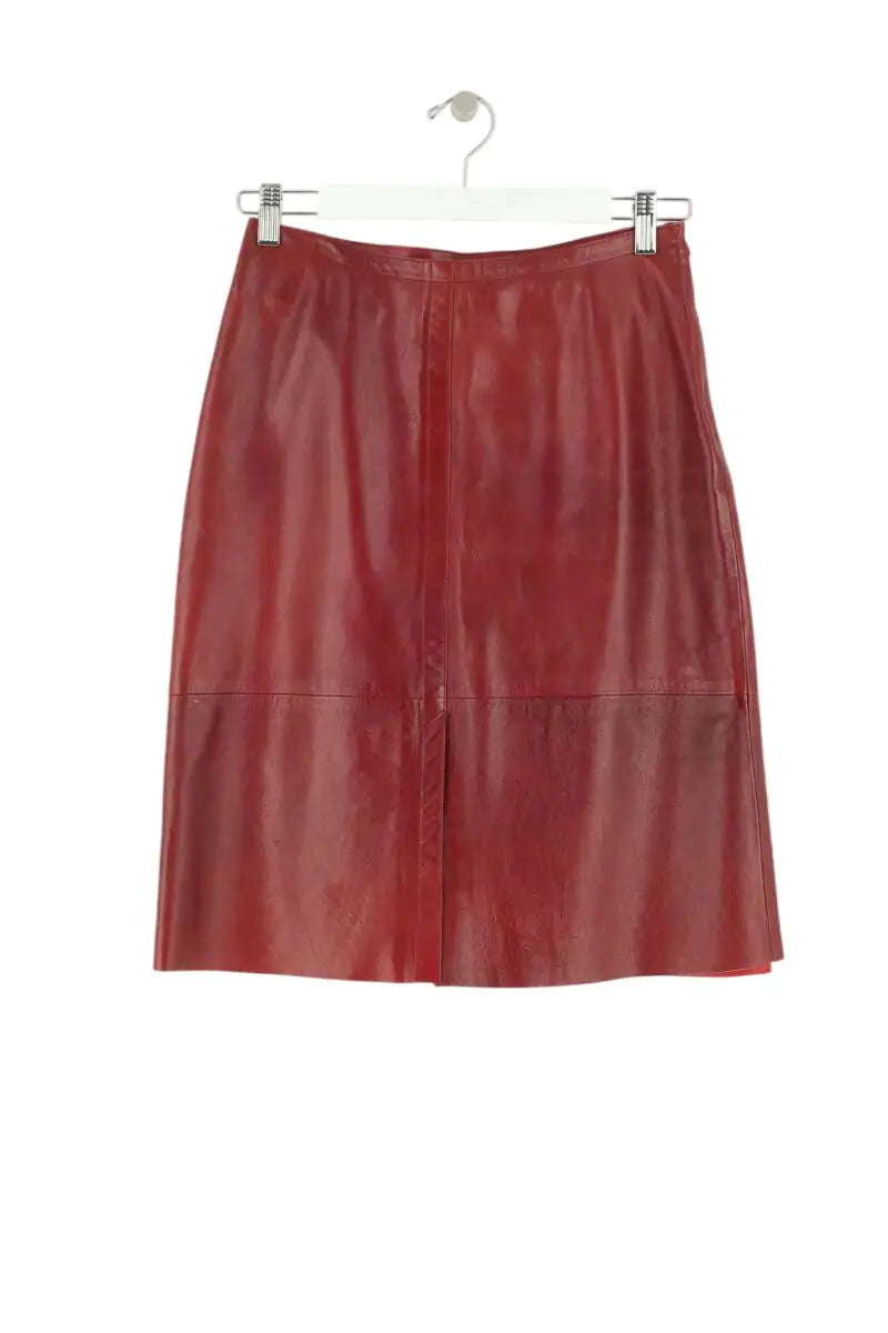 Jupe Plein Sud Bordeaux en Cuir, taille S - Seconde Main