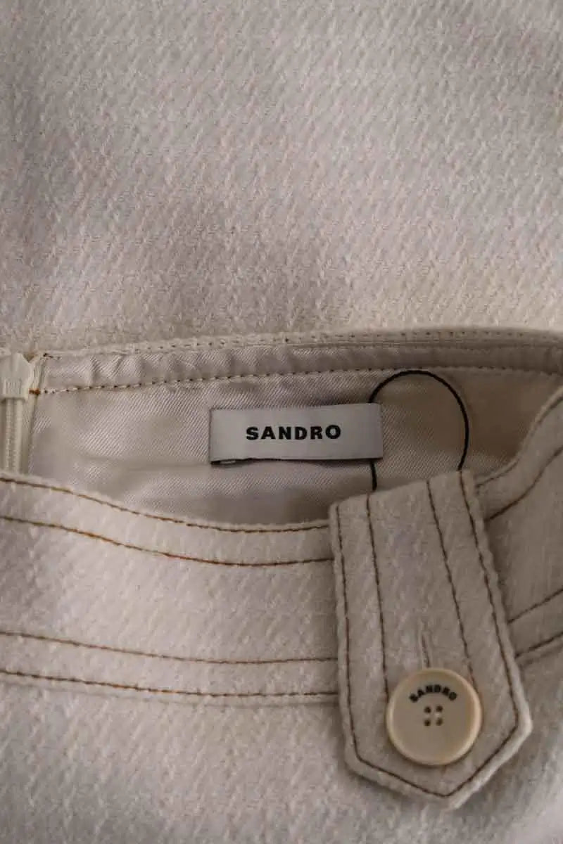 Jupe Sandro Ecru en Laine
