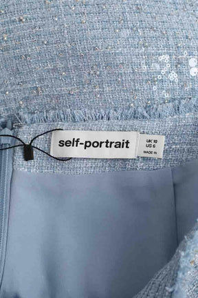 Jupe Self-Portrait Bleu en Polyester